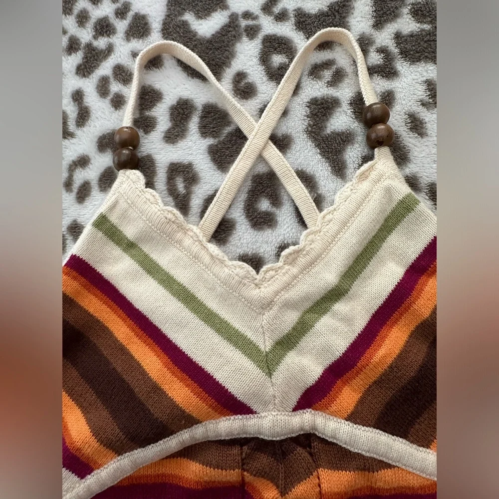 2006 Gymboree Striped Sweater Tank Top in Cream Size 9